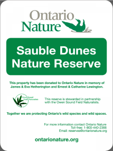 Sauble-Dunes-Reserve-Welcome-Sign